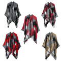 Women Winter Scarf Wrap Reversible Oversized Poncho Cape Cardigan Knitted Coat